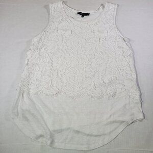 Generation Love White Lace Overlay Professional Sleeveless Tunic Top Size XS
